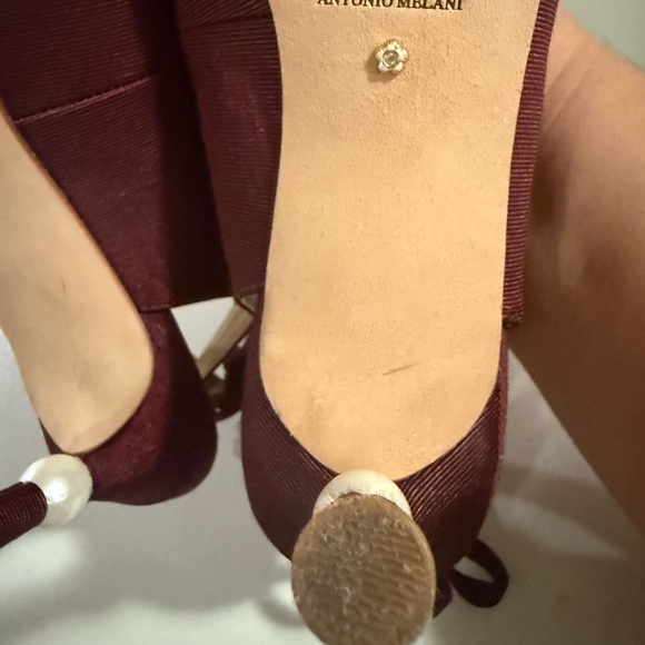 Antonio Melani x Nicola Bathie Claire Feather Ankle Wrap Heels - Picture 9 of 13